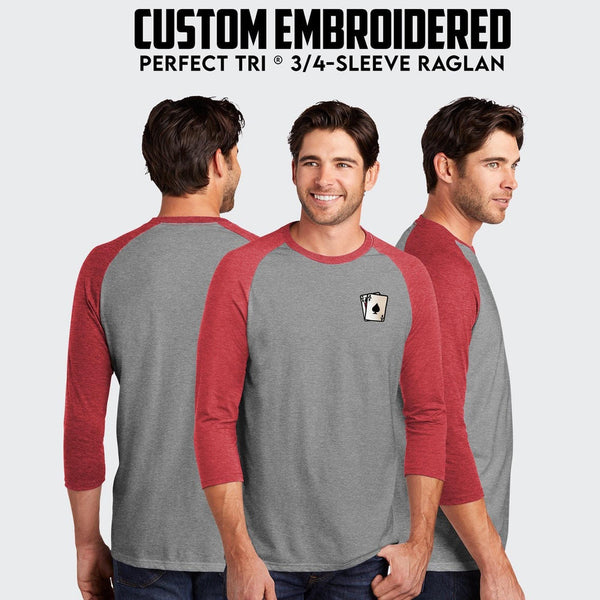 District® Perfect Tri® Custom Embroidered 3/4-Sleeve Raglan - DM136