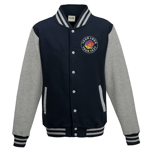 Just Hoods By AWDis Custom Embroidered Men's Heavyweight Letterman Jacket - JHA043