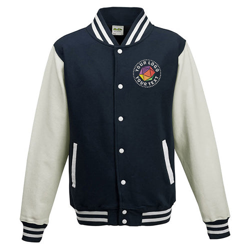 Just Hoods By AWDis Custom Embroidered Men's Heavyweight Letterman Jacket - JHA043