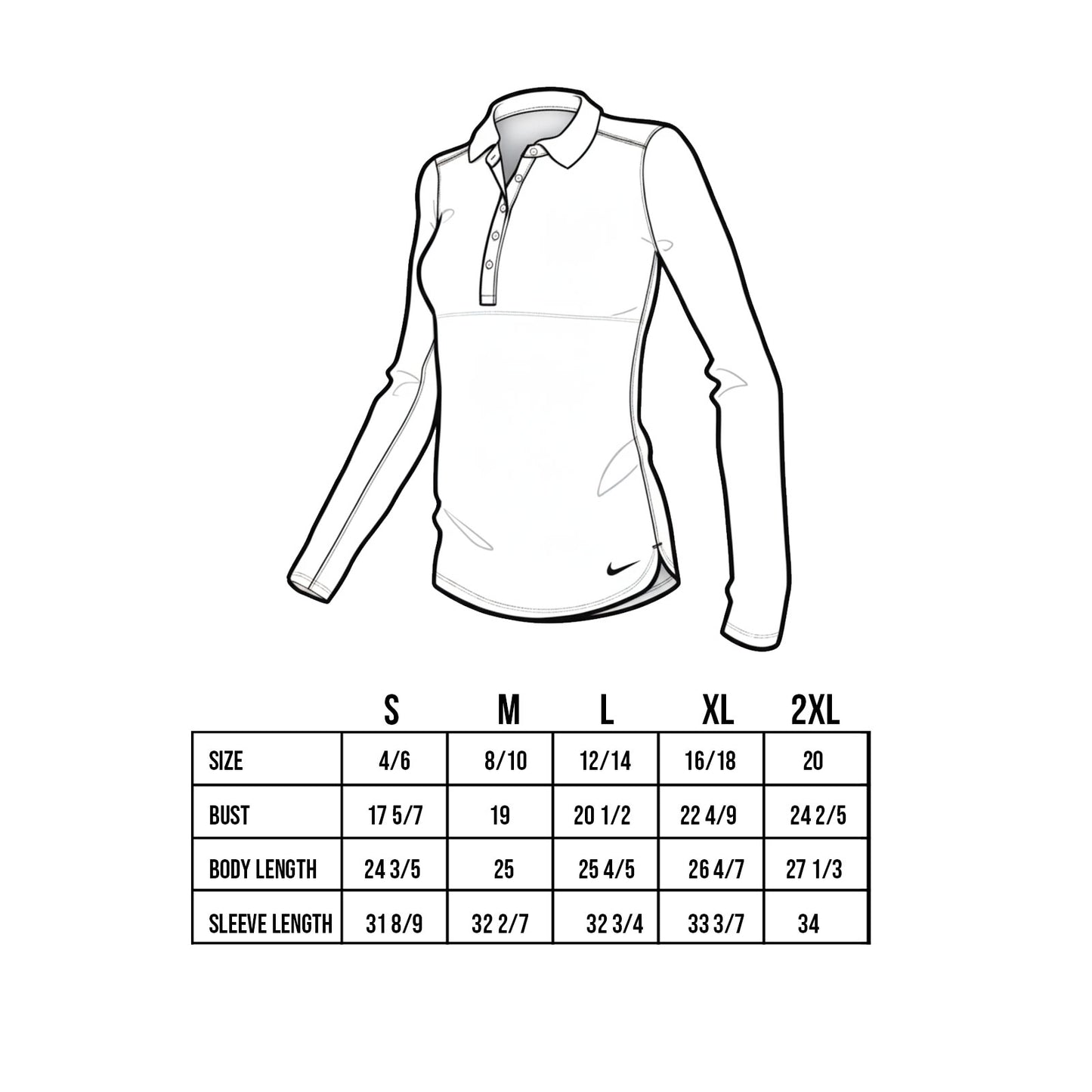 Nike Women's Custom Embroidered Long Sleeve Dri-FIT Stretch Tech Polo - 545322