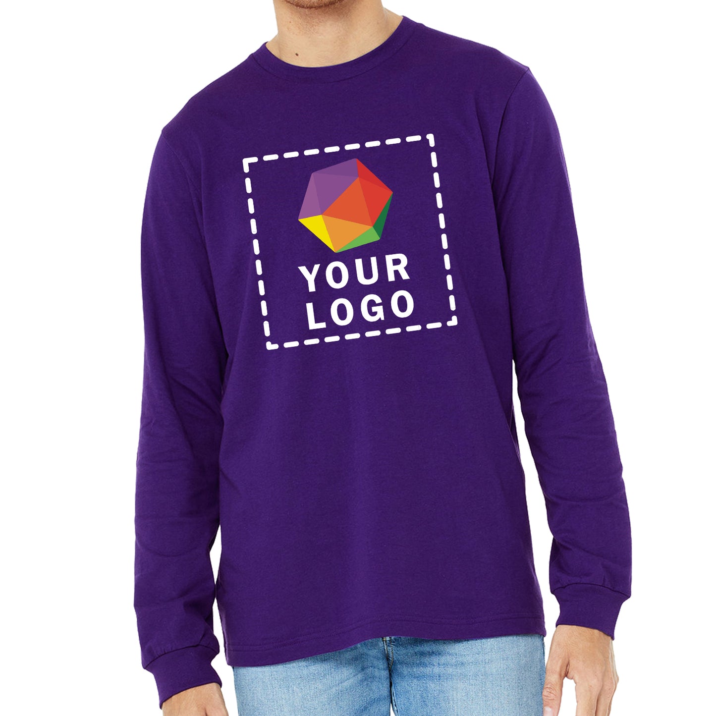 Bella + Canvas Custom Printed Unisex Jersey Long-Sleeve T-Shirt - 3501